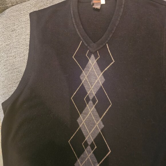 Dockers Other - Dockers BLACK GREY SOFT PREPPY Retro Vintage Y2K Warm Cozy ARGYLE VEST XXL